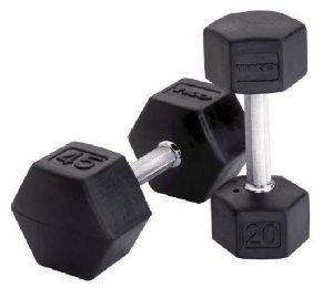 Tko rubber hex online dumbbell set